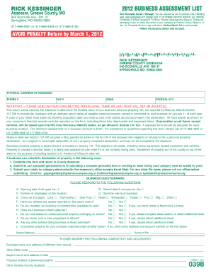 Greene County Missouri Form 039b