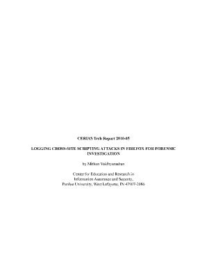 CERIAS Tech Report 05 LOGGING CROSS SITE SCRIPTING  Form