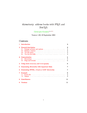 Directory Address Books with LATEX and BibTEX Christophe  Form