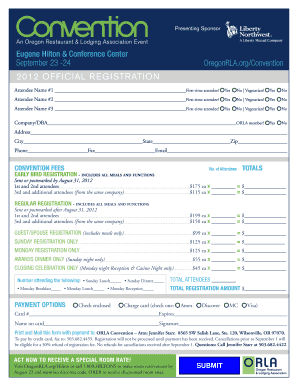 Convention Registration Form Oregonrla