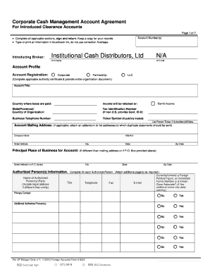 Institutional Cash Distributors, Ltd NA O No O No O No O No O No O No  Form