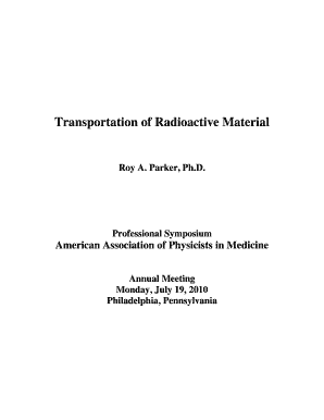 Transportation of Radioactive Material  Form