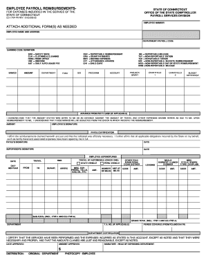 EMPLOYEE PAYROLL REIMBURSEMENTS ATTACH  Form