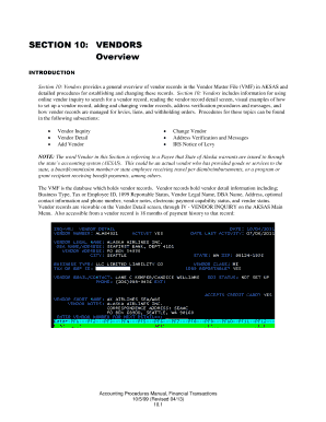 SECTION 10 Vendors Overview Administration State of Alaska Doa Alaska  Form