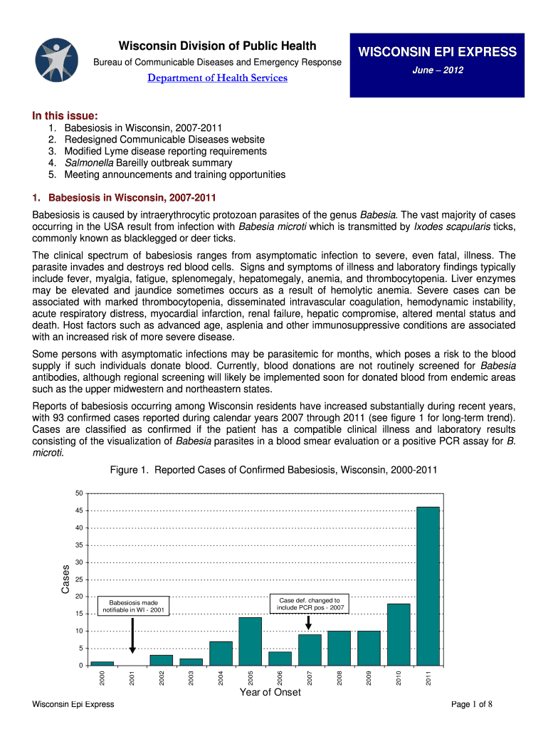 Wisconsin Epi Express 08 31 Wisconsin Department of Dhs Wisconsin  Form