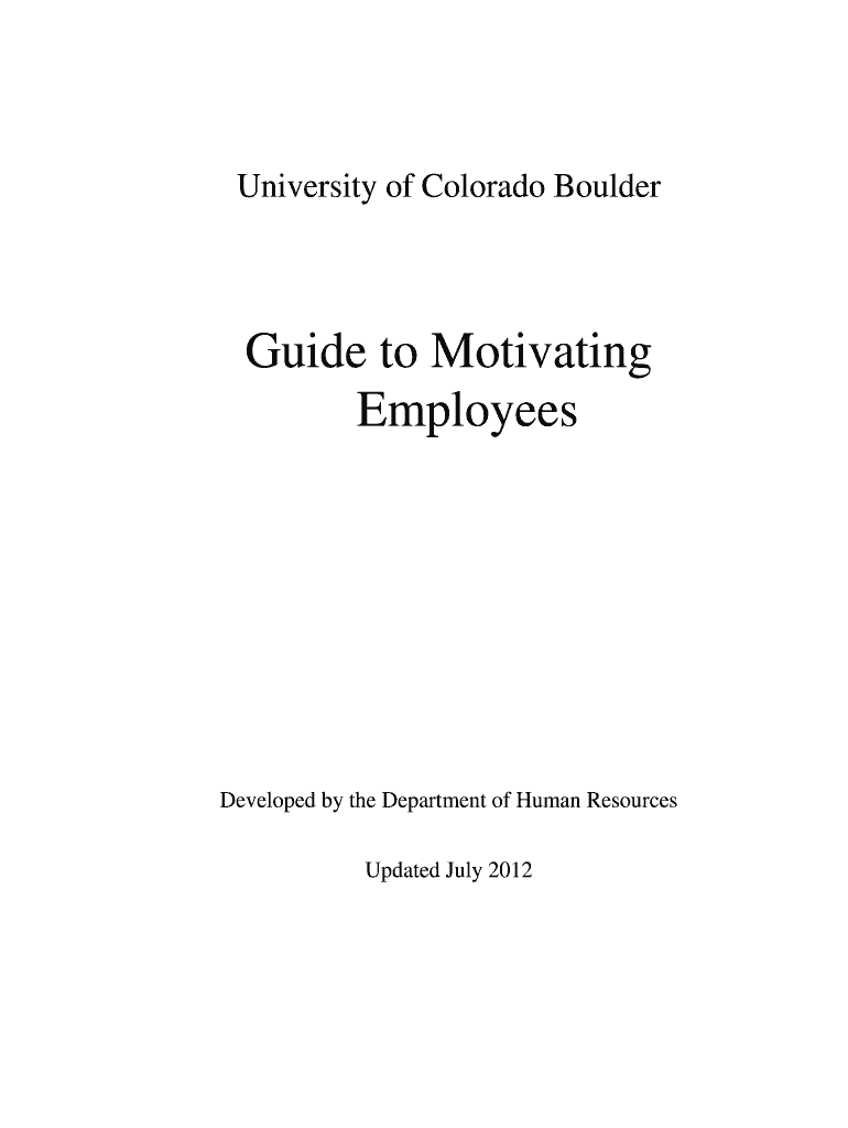 Guide to Motivating Employees Human Resources University of  Form