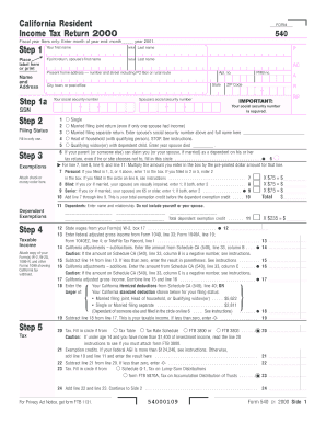 California Tax Form 540 Printable for