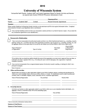 University of Wisconsin System University of Wisconsin Superior  Form