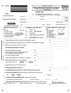 Utah State Income Tax Return Tax Utah  Form