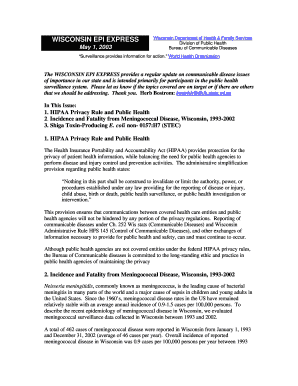 Wisc Epi Express 5 1 03 Wisconsin Department of Health Services Dhs Wisconsin  Form