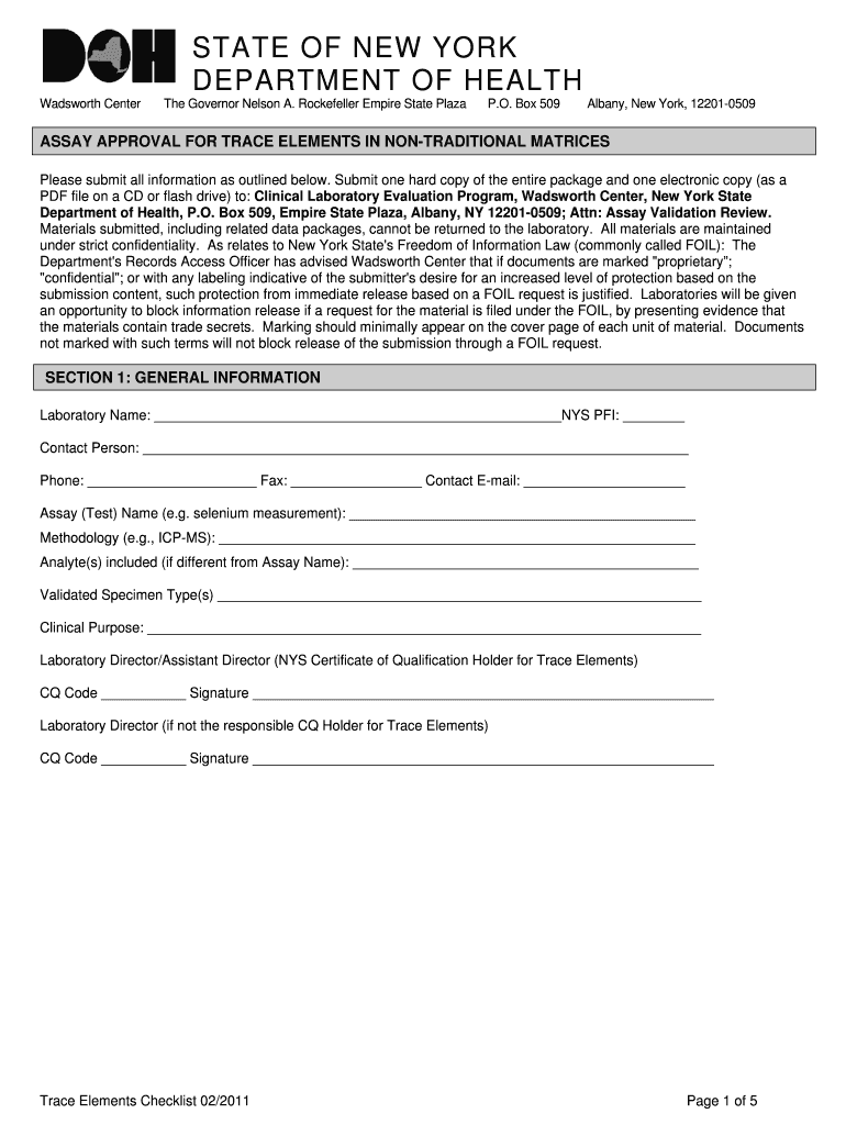 Trace Elements Assay App 02 St DOC  Form