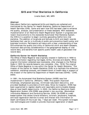 GIS and Vital Statistics in California Recent Proceedings Esri  Form