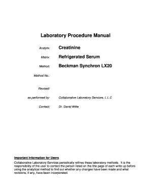 Microsoft Excel Software on a PC and Our Laboratory Information Systems L Cdc