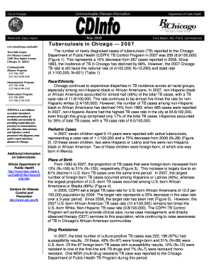 CDInfo Tuberculosis in Chicago City of Chicago Cityofchicago  Form