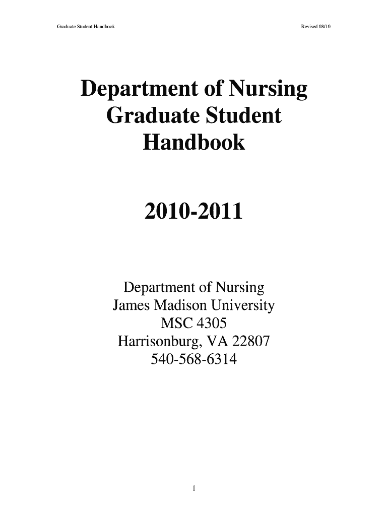 Section VII Department of Nursing James Madison University Nursing Jmu  Form