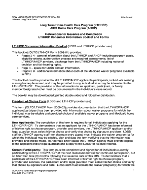 Long Term Home Health Care Program LTHHCP AIDS Home Care Program AHCP Administrative Directives Office of Long Term Care Health   Form