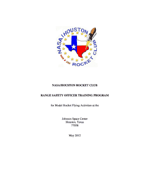 JSC Rocket Safety Monitor Training Program May PDF  Form