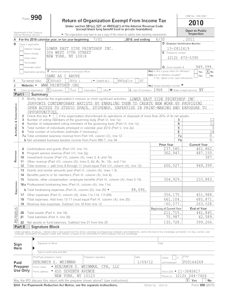 Lower East Side Printshop  Form