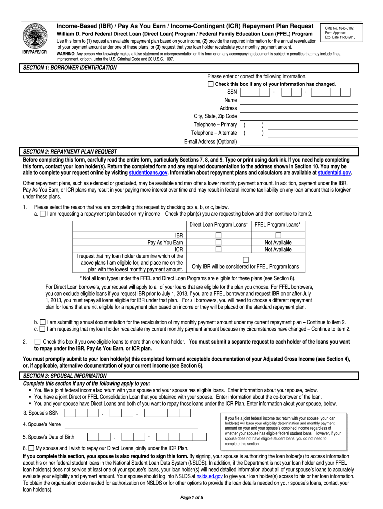  Acs Income Based Repayment Form 2015