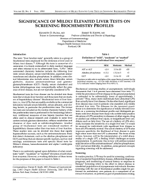 SIGNIFICANCE of MILDLY ELEVATED LIVER TESTS on SCREENING BIOCHEMISTRY PROFILES  Form