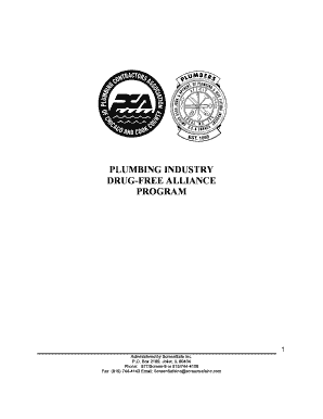 Plumbing Industry Drug Alliance Program PDF Plumbing  Form