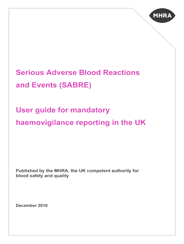 Serious Adverse Blood Reactions  Form