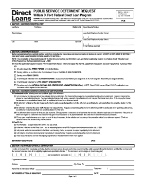 PUBLIC SERVICE DEFERMENT REQUEST National College National College  Form