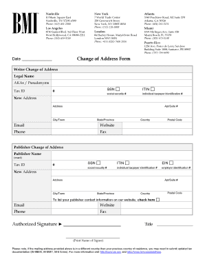 Bmi Address  Form