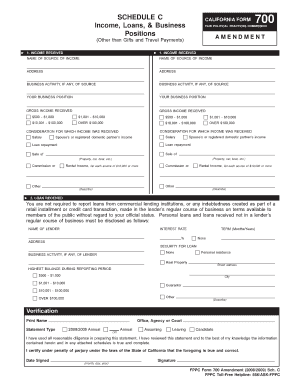 SCHEDULE C Income, Loans, &amp; Business Positions Fair Political  Form