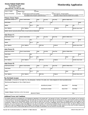 Membership Application Encore Federal Credit Union Des Encorefcu  Form