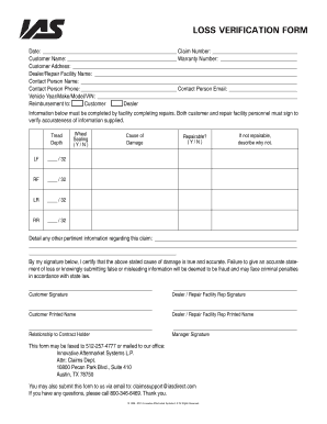 Loss Verification Form081214 Indd