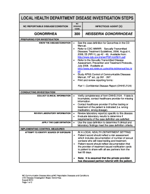 PREPARING for INVESTIGATION  Form