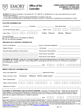 COMPLIANCE STATEMENT for  Form