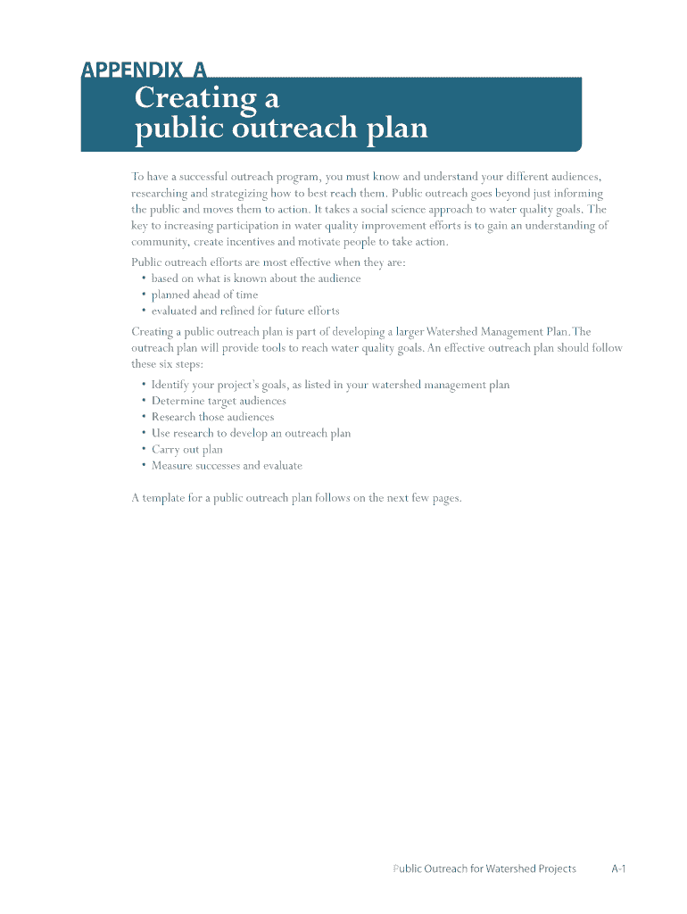 Creating a Public Outreach Plan Iowa Department of Natural Iowadnr  Form