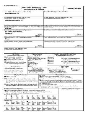 Bankruptcy Forms Cyber Operations, Inc David Murphree MUR028