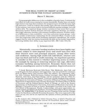 The REAL COSTS of CREDIT ACCESS Quarterly Journal of Qje Oxfordjournals  Form