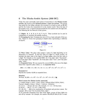 The Hindu Arabic System 800 BC  Form