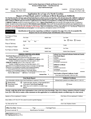 Application for a Copy of a North Carolina NC Vital Records North Vitalrecords Nc  Form