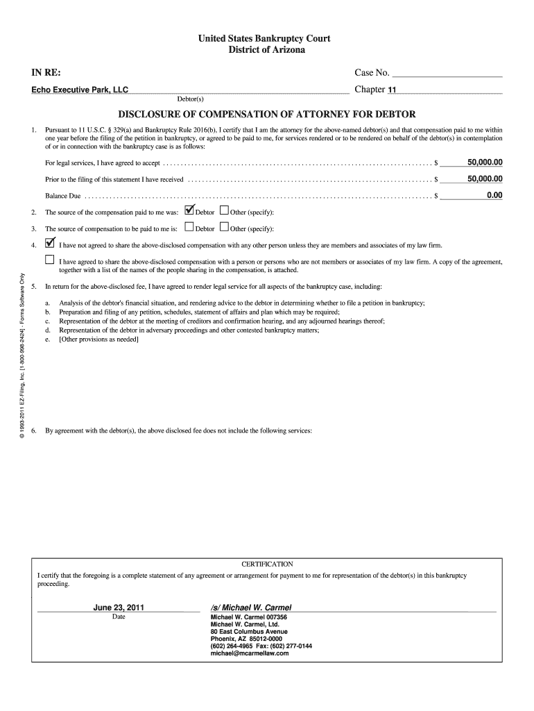 Signature of Bankruptcy Petition Preparer or Officer, Principal, Responsible Person, or  Form