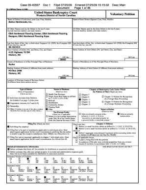 Bankruptcy Forms Bailco Hardwoods, Inc Jimmy R Summerlin, Jr NC Bar 31819