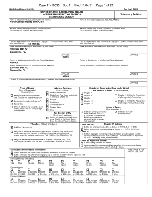 Case 11 10535 DOC 1 Filed 110411 Page 1 of 92 Bankruptcy  Form