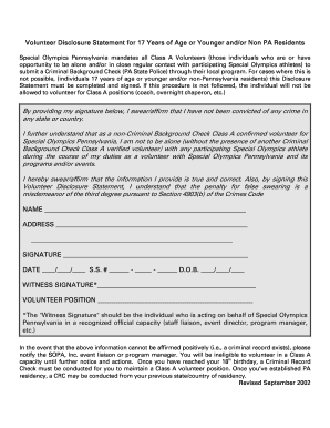 17 or Yonger Non Resident Disclosure Form DOC