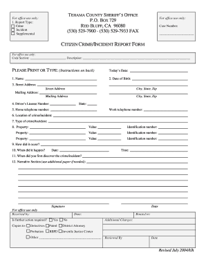 Crime Incident Report Form