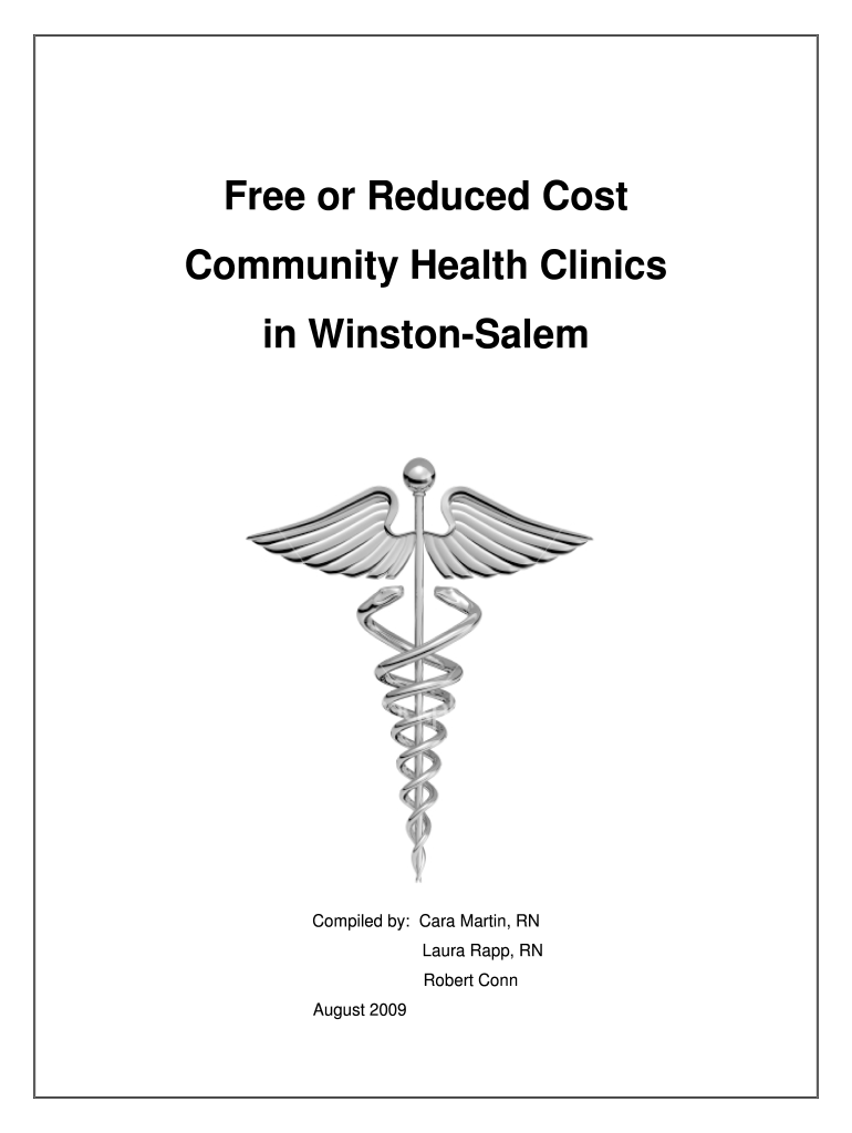 Get and Sign or Reduced Cost Community Health Clinics in Winston Salem Form 2009-2022