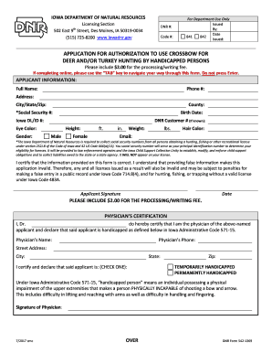  APPLICATION for AUTHORIZATION to USE CROSSBOW for Iowadnr 2011