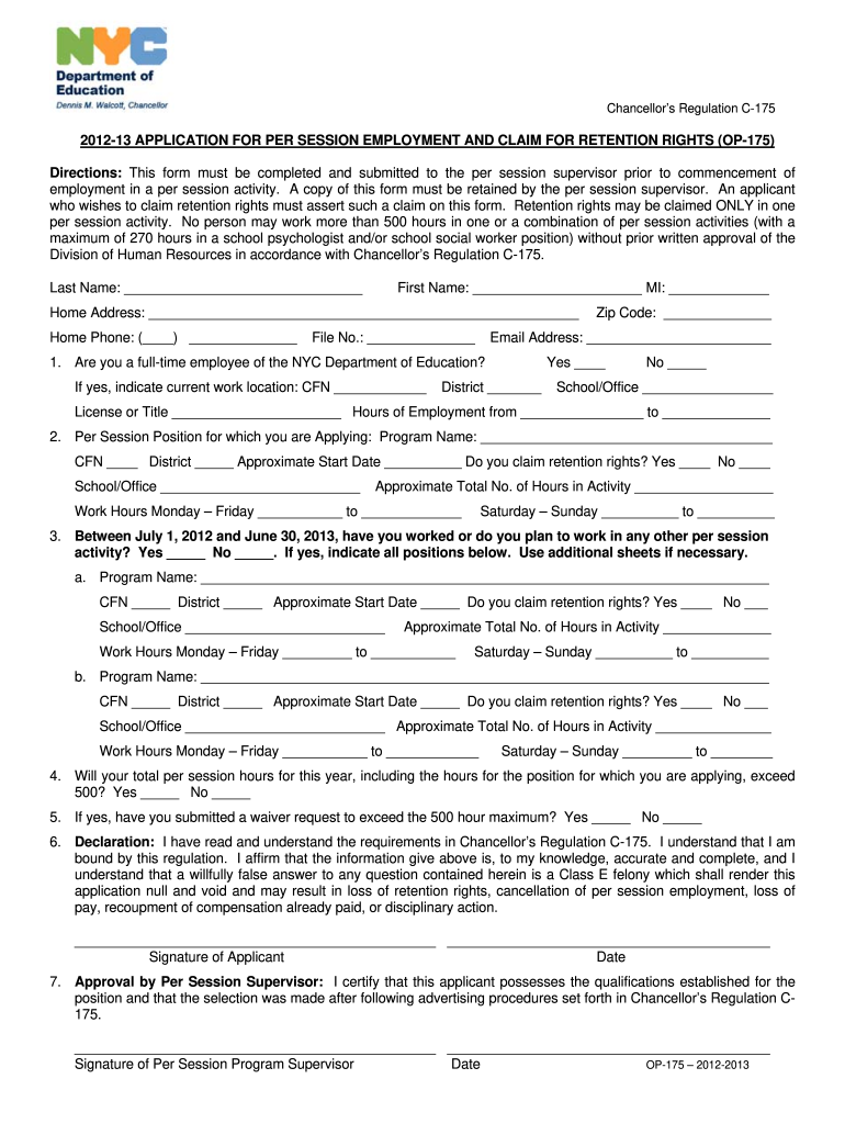  Op 175 Form 2013