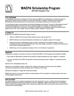 Waepa Scholarship Form