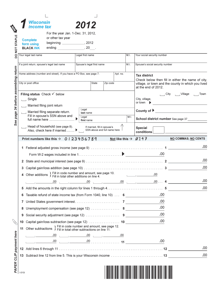 Wisconsin Fillable Tax Forms  Revenue Wi