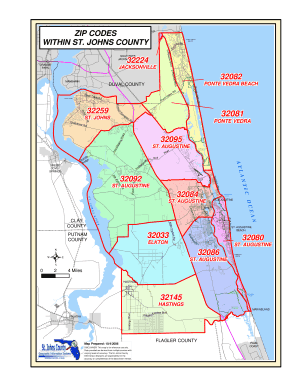 St Johns County Zip Codes Map  Form