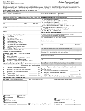 Infectious Waste Annual Report Form 4400 177 PDF Dnr Wi